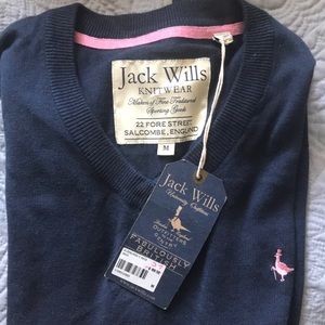 Jack Wills “Aldeburgh” NAVY V-Neck sweater (NWT)